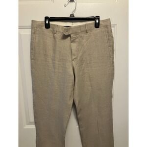 Nordstrom‎ Men's Shop 100% Natural Linen Beige Dress Pants 34 X 31